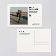 Cinematic Love Story Save the Date Postcards Pure White