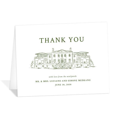 Your Own Classic Italian Venue Thank You Cards Dark Camo
