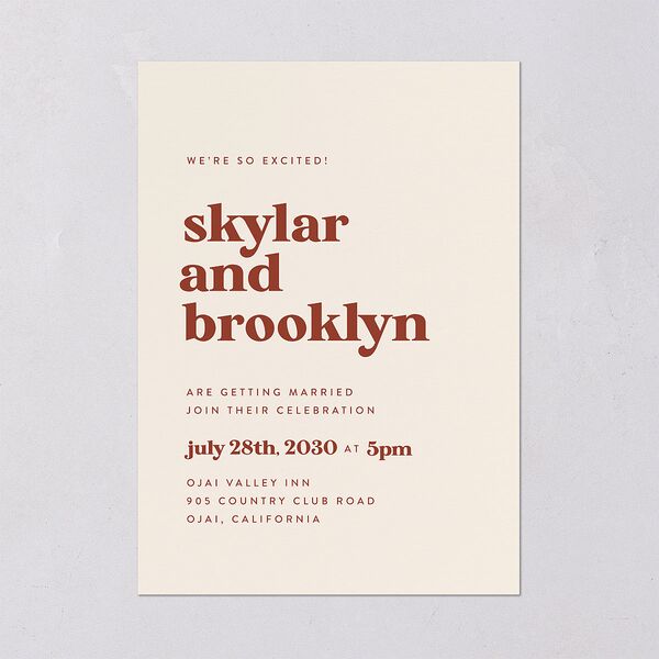 Modern Retro Wedding Invitations Pink Cotton Signature Blank No Standard