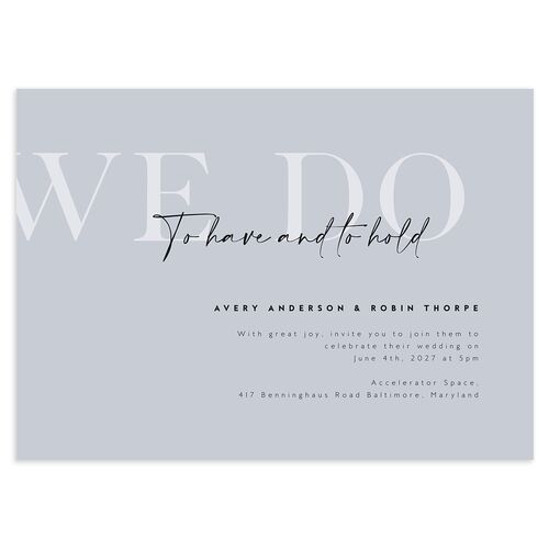 Modern Vow Wedding Invitations Slate Signature Blank No Standard