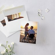 Hawaiian Tropical Orchid Oval Thank You Cards Crimson