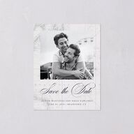 Formal Nautical Save the Date Petite Cards Moody Blue Signature smooth Blank No Standard