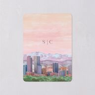 Scenic Denver Colorado Wedding Enclosure Cards Peach Pink Signature