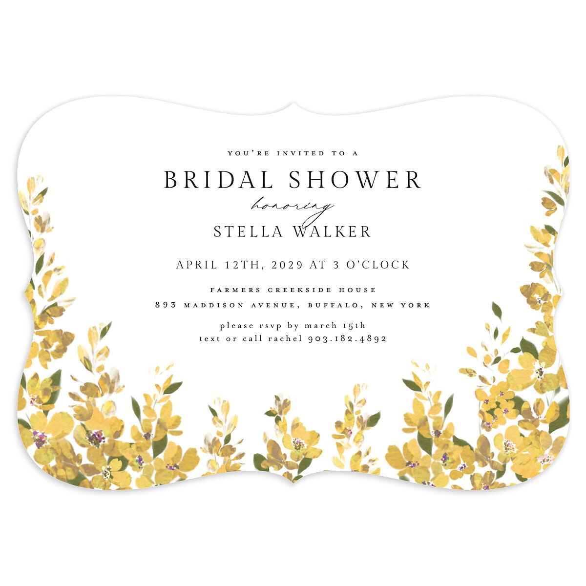 Delphinium Crest Bridal Shower Invitations