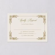 Black Tie Crest Wedding Response Cards Umber Signature Standard