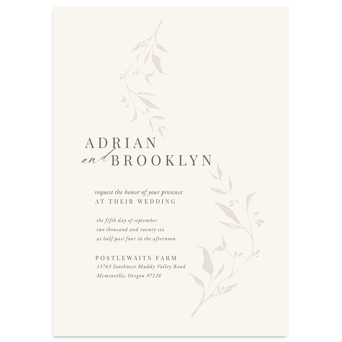 Rustic Minimal Wedding Invitations