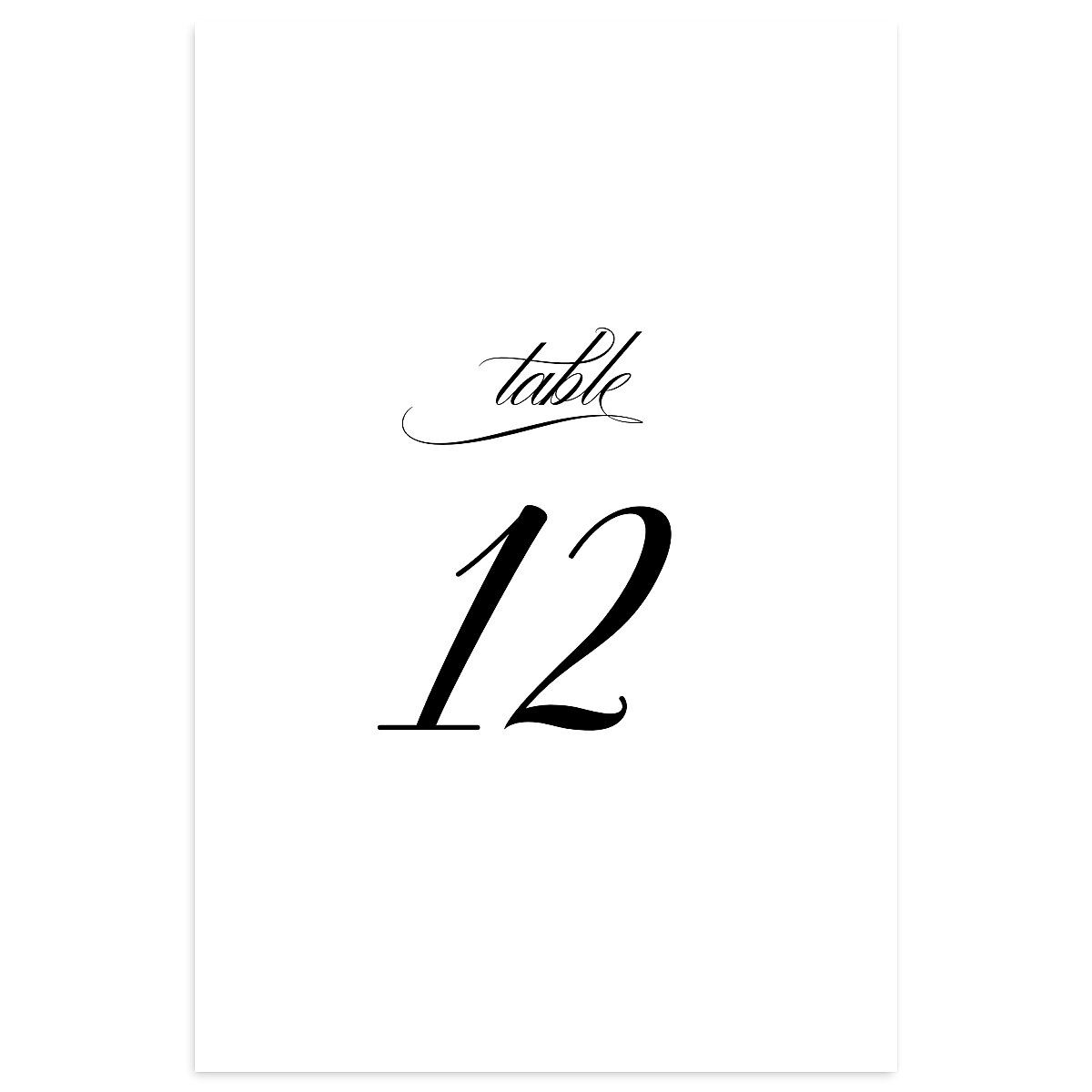 Classic Calligraphy Table Numbers