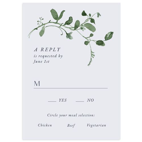 Curved Garland Wedding Response Cards Navy Signature Standard