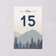 Vintage Mountain Table Numbers Dusty Blue Signature