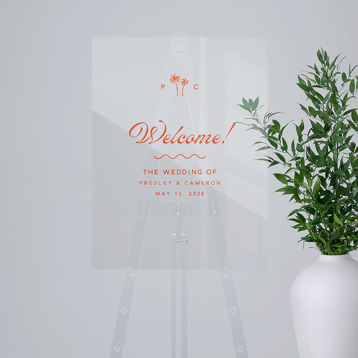 Cabana Stripes Acrylic Welcome Sign Medium Pastel Blue Standard Acrylic M Welcome