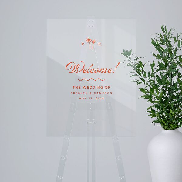 Cabana Stripes Acrylic Welcome Sign Medium Pastel Blue Standard Acrylic M Welcome