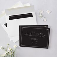 Vintage Gothic Save The Date Cards Licorice Signature smooth Blank No