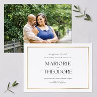 Joyful Union Foil Save The Date Cards Gold Pure White Signature smooth Blank No Standard