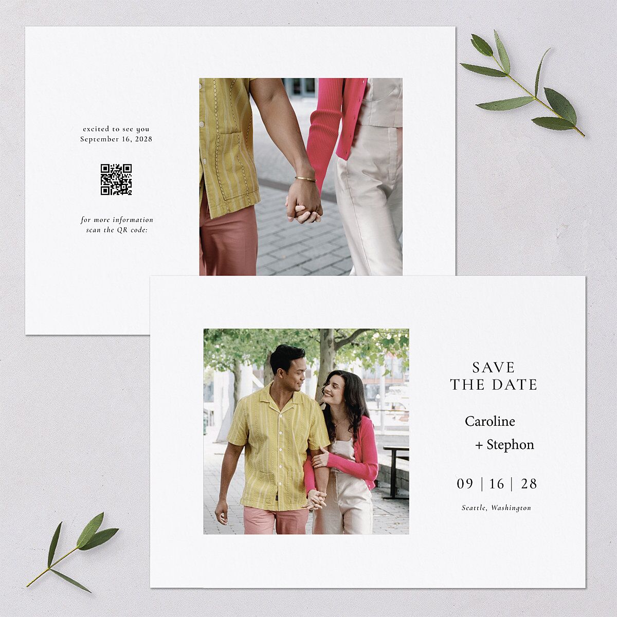 Simple Square Save the Date Cards — view 1