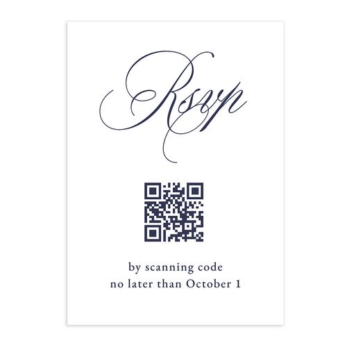 Elegant Reception Only QR Code RSVP Cards Navy Signature Standard