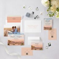 Desert Cactus Save the Date Cards Peach Fuzz Signature smooth Blank No Standard
