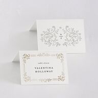 Luxury Victorian Gothic Lace Place Cards Gold Pure White Signature