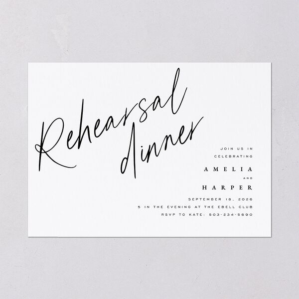 You Are Mine Rehearsal Dinner Invitations Pure White Signature Blank Standard