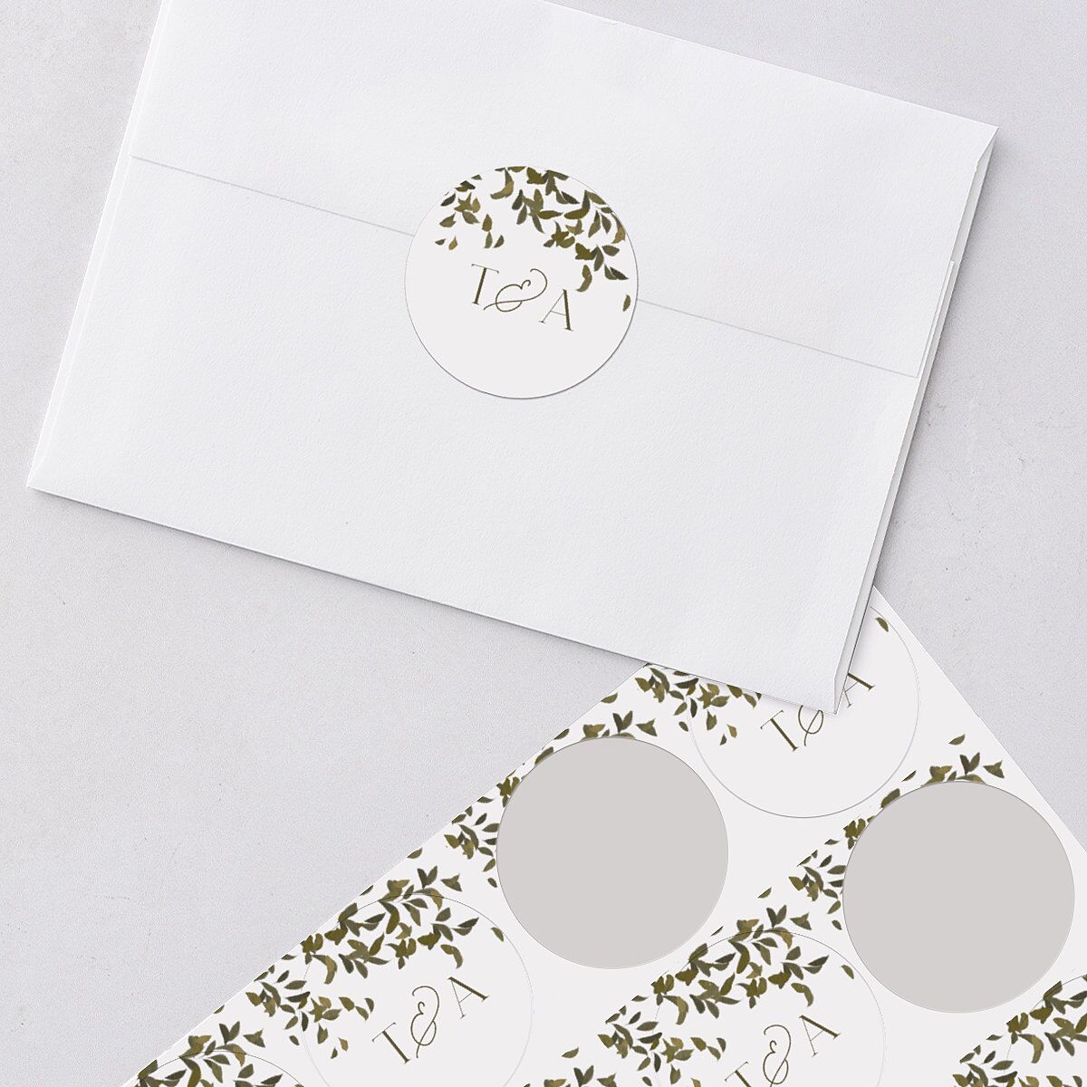 Graceful Chuppah Wedding Stickers Pure White Circle