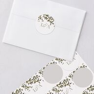 Graceful Chuppah Wedding Stickers Pure White Circle