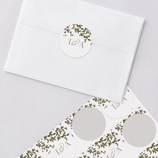 Graceful Chuppah Wedding Stickers Pure White Circle