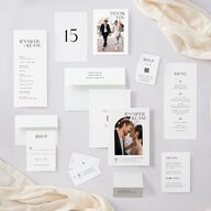 Modern Arch Photo Wedding Enclosure Cards Pure White Signature Standard