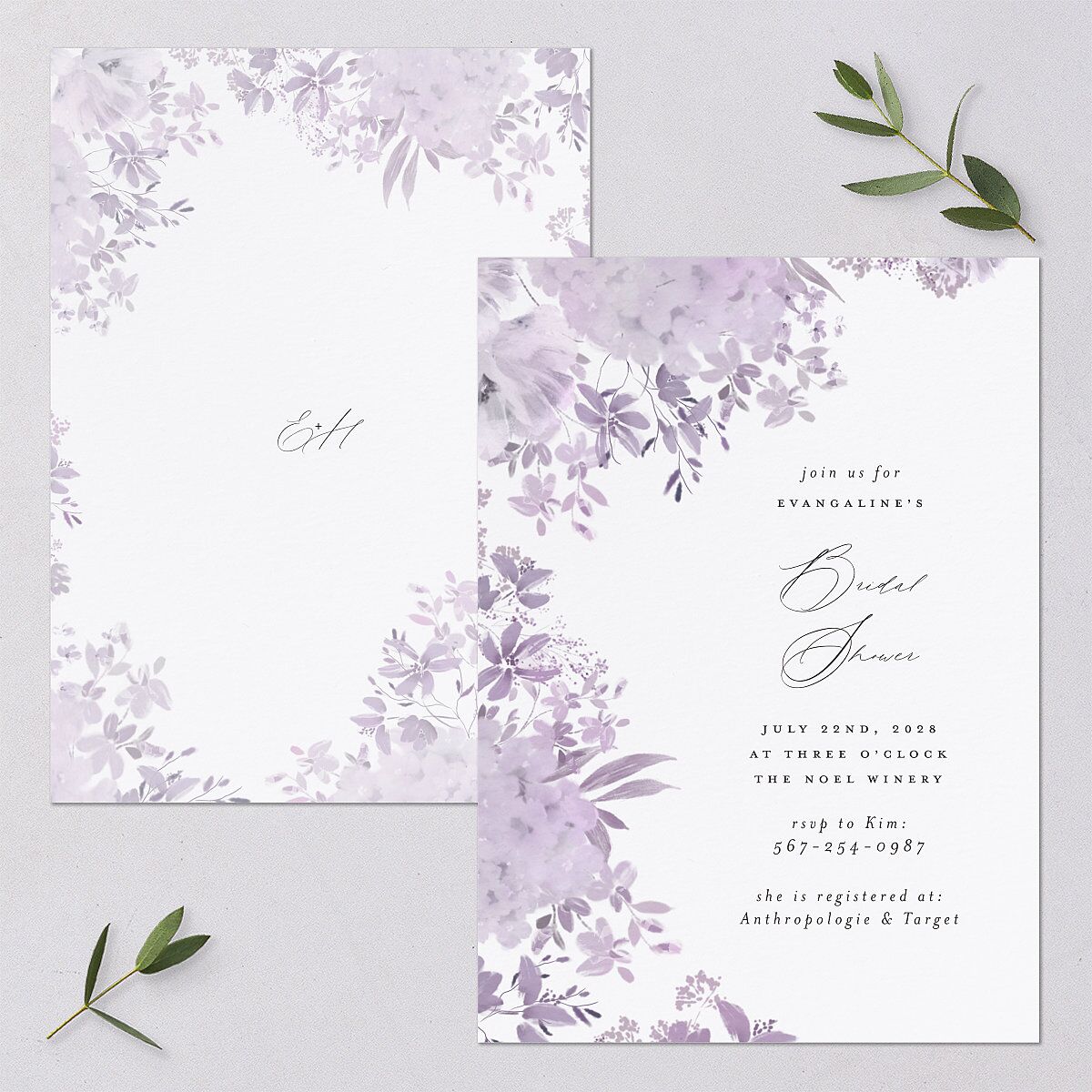 Monochrome Blooms Bridal Shower Invitations — view 1