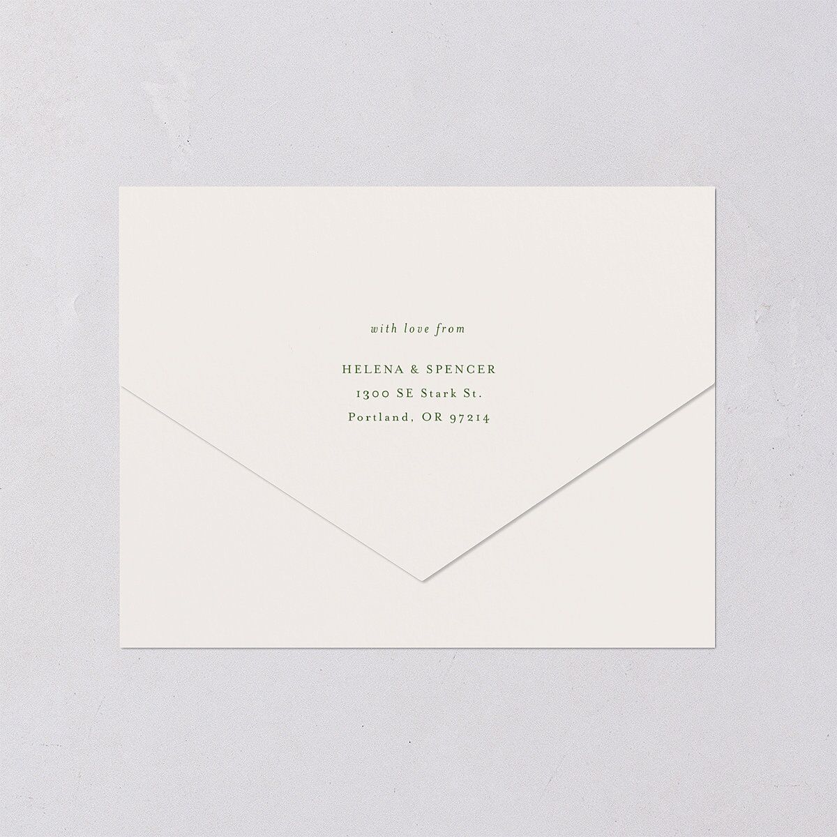 Rustic Butterflies All-in-One Wedding Invitations Scottish Green Signature Light Both Recipient and Return Addresses No