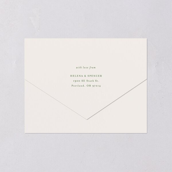 Rustic Butterflies All-in-One Wedding Invitations Scottish Green Signature Light Both Recipient and Return Addresses No