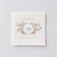 Fairytale Wildflower Crest Bridal Shower Cocktail Napkins Pure White Napkin Uncoined