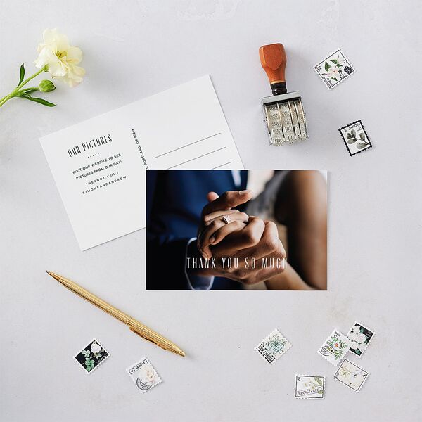 Ornate Elegance Thank You Postcards Dark Emerald