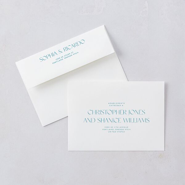 Color del Amor Bilingual Foreign Language Wedding Invitations Salmon Signature Blank No Standard