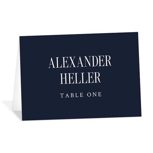 Elegant Wedding Of Place Cards Navy Signature