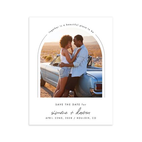 Arched Photo Save the Date Petite Cards Sand Signature smooth Blank No Standard