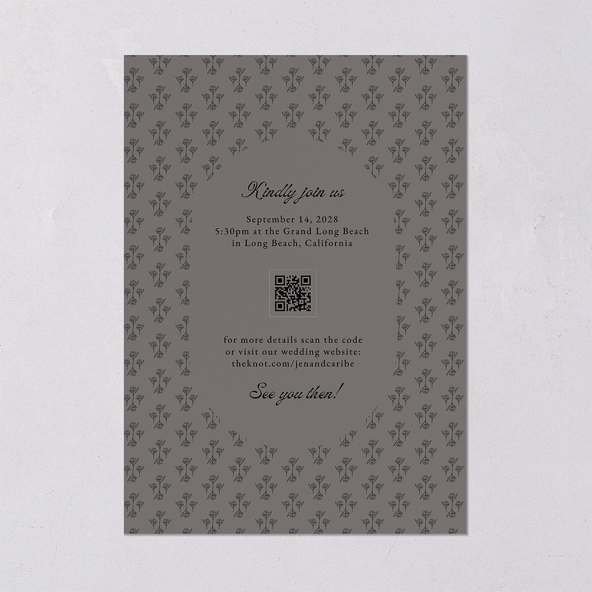Vintage Romantic Photo Wedding Invitations Medieval Grey Signature Blank No Standard
