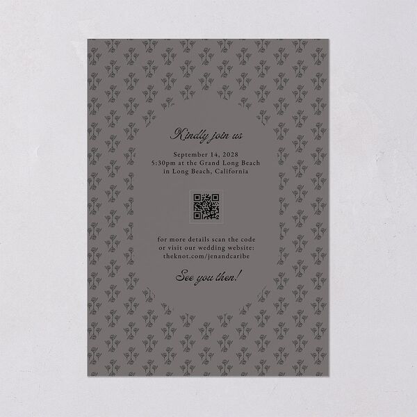 Vintage Romantic Photo Wedding Invitations Medieval Grey Signature Blank No Standard