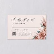 Pampas and Eucalyptus Floral All-in-One Wedding Invitations Desert Rose Signature Light Both Recipient and Return Addresses No