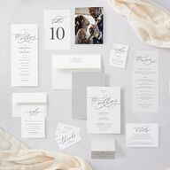 Romantic Calligraphy Wedding Response Cards Silver Signature Standard
