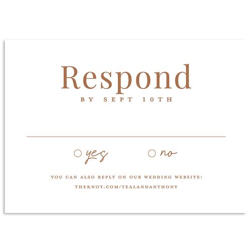 Our Date Photo Wedding Response Cards Copper Signature Standard
