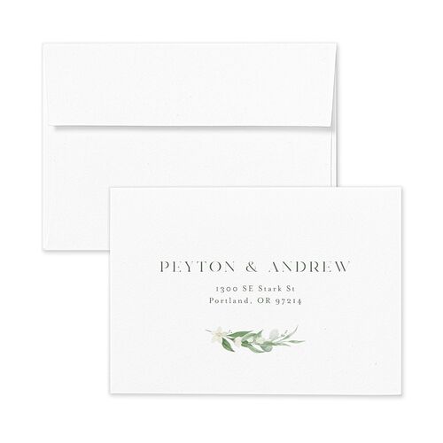 Greenery Laurel Response Card Envelopes Thyme Standard White Return Address Signature