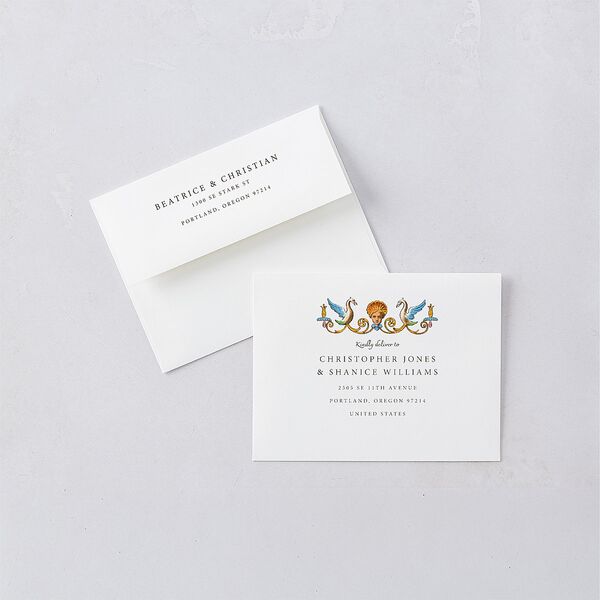 Medieval Renaissance Save the Date Petite Cards Canary Signature smooth Blank Standard No