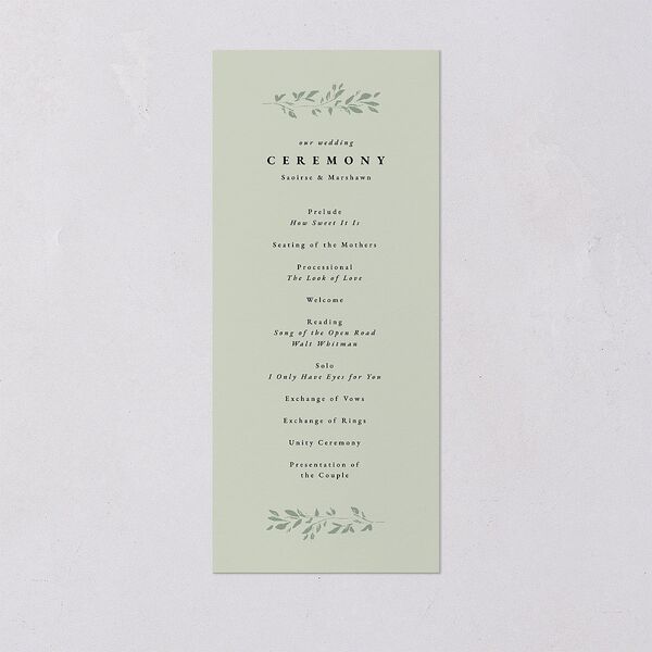 Dainty Frame Wedding Programs Thyme Signature