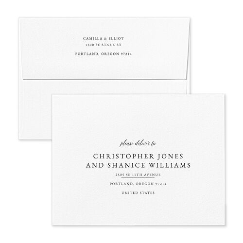 Floral Monogram Thank You Card Envelopes White Orchid Both Recipient and Return Addresses Signature Standard