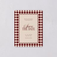Elegant Diamond Pattern Save The Date Magnets Burgundy Magnet Paper