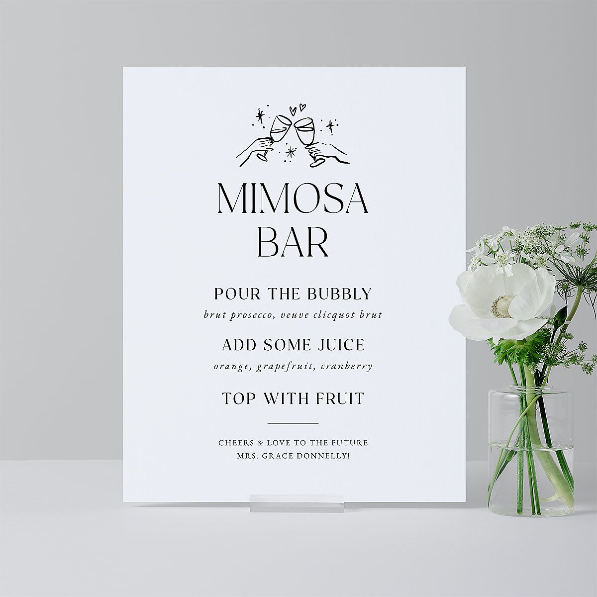 Nothing Fancy Bridal Shower Standard Bar Tabletop Sign Small Pure White Standard Indoor Foam Core S Tabletop Bar