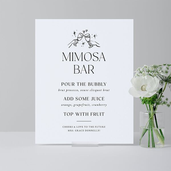 Nothing Fancy Bridal Shower Standard Bar Tabletop Sign Small Pure White Standard Indoor Foam Core S Tabletop Bar