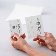 Elegant Wedding Of QR Code RSVP Cards Pure White Signature Standard