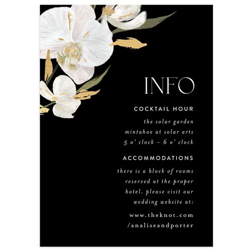Elegant Orchid Foil Wedding Enclosure Cards Gold Licorice Signature Standard