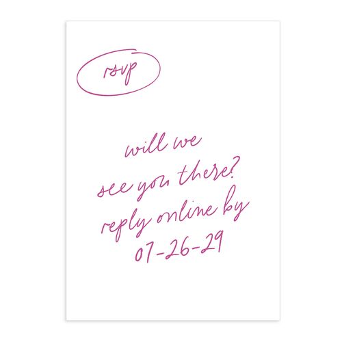 Sunny Day Modern Script QR Code RSVP Cards Jewel Purple Signature