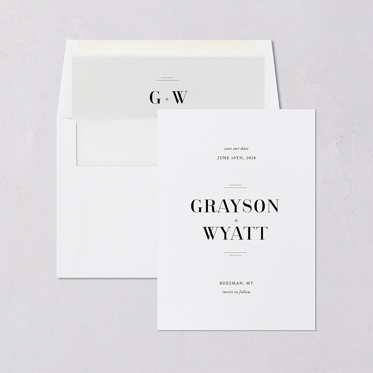Country Club Save the Date Cards Pure White Signature smooth Blank No